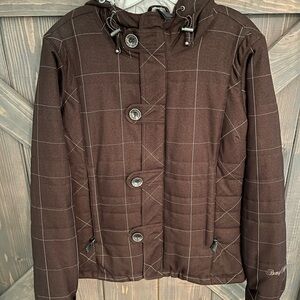 Brown Checkered Women's Jacket